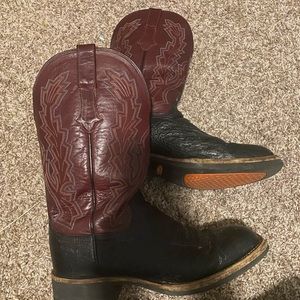 Men’s Lucchese Smooth Ostrich Crepe Sole Boots